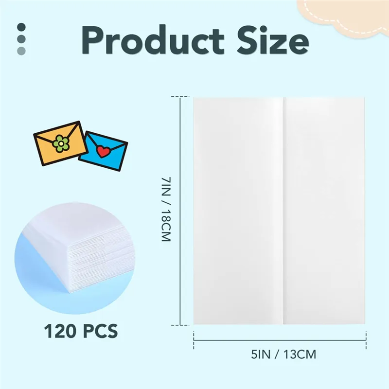 120-Pack 5x7 Vellum Jackets For Wedding Invitations - Pre-Folded Translucent Paper Wraps