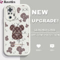 Jizetin for Redmi Note 10 Pro / Note 10 Pro Max Back Cover Luxury Brand Bear Lambskin Texture PU Leather Back For Girls Boys Soft Phone Case.