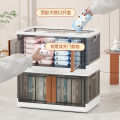 Installation-free folding simple storage cabinets, toys and snacks, multi-layer finishing cabinets, plastic transparent clothes storage boxes. 