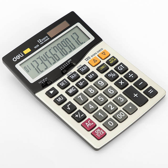 Deli%20E1629%20Metal%20Surface%20Tax%20Calculator%20Dark%20Gray%2012%20Digit%20Battery%20and%20Solar%20Dual%20Power%20-%20Image%204
