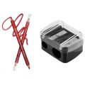 1Pc Black 2 Holes Precision Cosmetic Pencil Sharpener For Eyebrow Lip Liner Eyeliner Pencil School Office Supply Gift Simple.