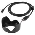 Camera USB Data Cable Cord Lead with 52mm Petal Flower Lens Hood for Nikon D5200 D5100 D3200 Kit F3.5-5.6G. 