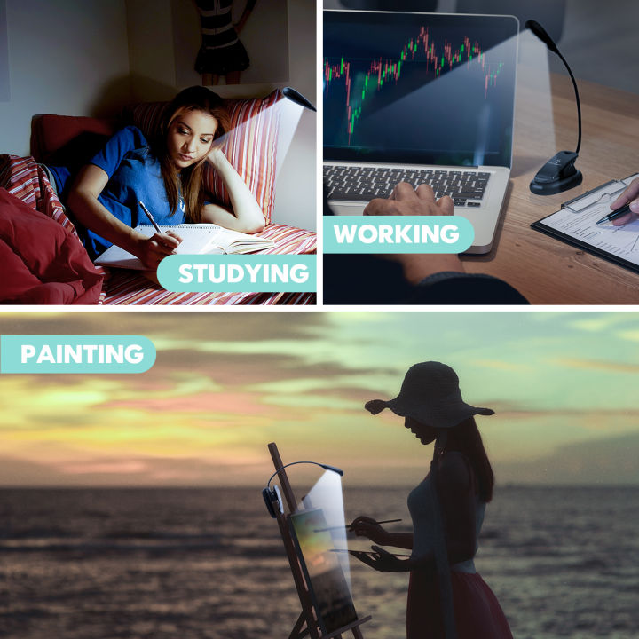 LENCENT%207%20LED%20Book%20Light%203%20Colors%20and%209%20Brightness%20Modes%20(Warm%20&%20White%20LEDs)%20USB%20Rechargeable%20Clip%20Reading%20Light%20for%20Kids%20Clip%20on%20Lamp%20for%20Book%20Travel%20etc%20%5BUSB%20Cable%20Incl%5D%20-%20Image%208