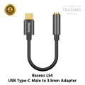 Baseus L54 Type C to 3.5mm Aux Female Adapter Audio Adapter Type-C to 3.5mm Jack Headphone Type-C Audio Converter Adapter. 