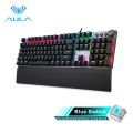 AULA F2058 RGB BACKLIGHT MECHANICAL GAMING KEYBOARD MULTIMEDIA KNOW SOFTWARE CONTROL WRIST REST ANTI GHOSTING. 