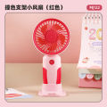 Summer New Small Handheld Fan USB Charging with Light Convenient Mini Cartoon Cute Electric Fan with Strong Wind. 