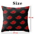 Anime Naruto Printed Pillow Case Red Cloud Uchiha Itachi Action Figures Square Pillow Covers Cushion Sofa Decor Cover Toys Gift.
