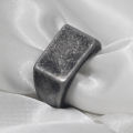 European and American cross-border ins fashion simple glossy 18MM rectangular titanium steel stainless steel ring with laser logo for women.