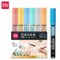 Deli S581 Metallic Acrylic Marker 6 Pcs Set. 