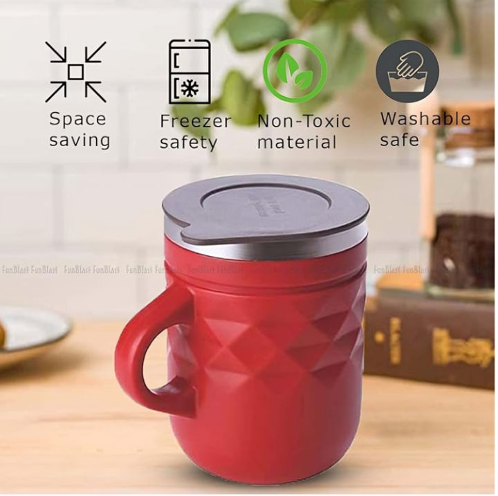 1 pcs Stainless Steel Coffee Mug Portable Tea Coffee Milk Cup Thermal Insulation Brief Anti-Fall Cappuccino Latte Mugs 400ml