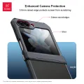 Xundd For Samsung Galaxy Z Flip 5 5G Case Airbags Bumper Shockproof Shell Acrylic+TPU+Glass Back Clear Cover For Flip5 z플립 5 케이스.
