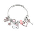 Sanrio Hello Kitty Bracelet Fashion Trendy Girl Y2K Bangles KT Cat Crystal Beads Hand Chains For Women Wedding Jewerly.