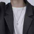 Titanium Steel Necklace Men's Trendy Light Luxury Original Geometric Diamond Pendant ins Cool Style Simple Jewelry Female Chain.