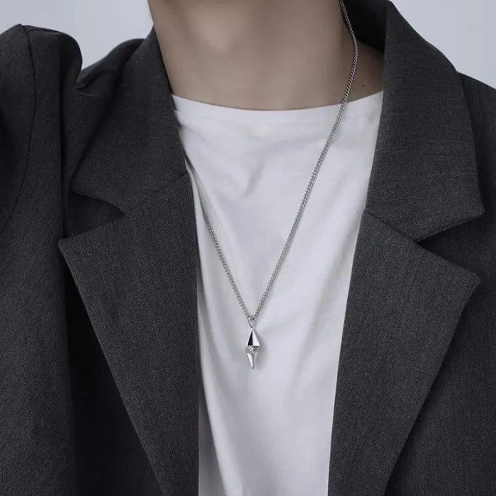 Titanium%20Steel%20Necklace%20Men's%20Trendy%20Light%20Luxury%20Original%20Geometric%20Diamond%20Pendant%20ins%20Cool%20Style%20Simple%20Jewelry%20Female%20Chain%20-%20Image%202