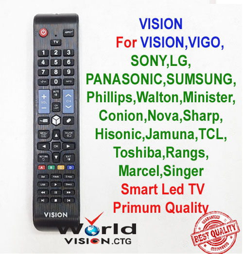 Vision Plus Remote Control Remote Control For VISION,Sony,Vigo,Panasnic,Sumsung, Waltn Minister ...