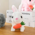 Plush Animal Interactive Walking Talking Electric Rabbit Toy Plush Bunny with Carrot Fun Realistic Stuffed Animal Pet for Kids. 