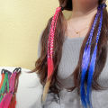 1/7Pcs Synthetic Colorful Braids Hair Extensions With Rubber Bands Rainbow Braided Ponytail Hairpieces Hair Accessories For Kids Girls.