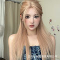 Wig Women's Long Straight Hair Mid-Length Natural Bangs Korean Style Women's Team Sweet Realistic Online Influencer Fashion Simulation Full-Head Wig Women. 