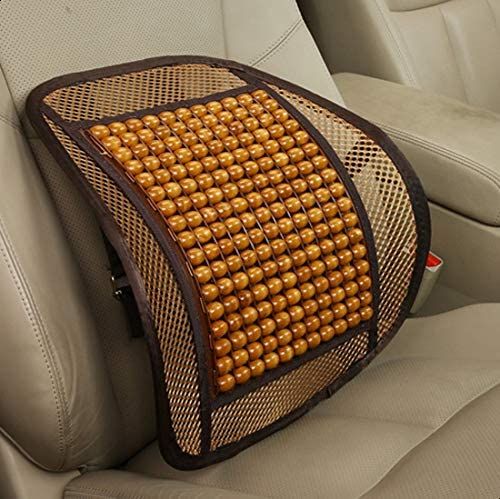 Wooden Bead Seat Back Lumbar Support Cushion for Car Office Chair Car Seat  Cushion for Back Massager Sustainable Option