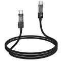 Hoco U116 Transparent Discovery Edition 60W Charging Data Cable for Type-C to Type-C. 