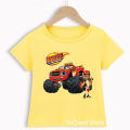 New Clothing for Kids Blaze and The Monster Machines T-Shirt Summer Boys Clothes Yellow T Shirt Children'S Clothes From 2-13.
