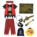 Kids Pirate Costume Captain Jack Pirate Toy Halloween Dress Up Set Kid Adventure Robbery Costume Toy Accessories Gift.