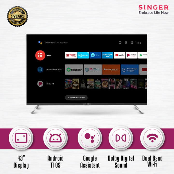 Singer Android TV  E43  SLE43A5000GOTV