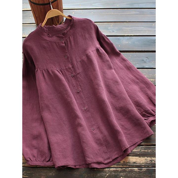 Premium Quality - Woman's Chemise tops Cotton And Linen Whistles Top Plus Size Blouse Women's linen blouse - Blouse - Couture - High-end