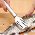 Fish Scale Scraper Brush, Stainless Steel Fish Scaler Scales Skin Remover, Removing Peeler Cle.