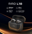 RIRO L18 High-Resolution Bluetooth 5.4 Wireless Earbuds with Type-C Charging and Game Mode - 20H Battery Life.