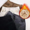 Thermal Fleece Winter Warm Jogging Bottoms Corduroy Women Pants.