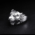 Personality Punk Men's Tiger Ring Men's Exquisite Animal Jewelry Titanium Steel Gothic Punk Biker Rings.