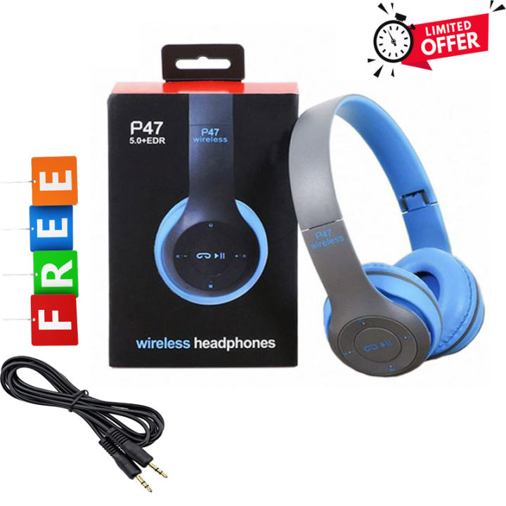 P47%20-%20Wireless%20Bluetooth%20Headphone%20V5.0%20with%20SD%20Card%20Slot%20(Free%20Audio/AUX%20Cable)%20-%20Headphone%20-%20Image%204