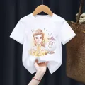 2022 Belle Children T-Shirt Disney Princess Anime T Shirt Clothes Cartoons Fairy Tales Kawaii Casual Top Kid Boy Girl Tee Shirts. 