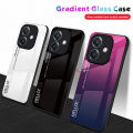 PlusCase for OPPO A3 A3x 4G 5G Case Glass Hard Gradient Painted Shockproof Phone Back Cover. 