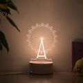 Romantic Love 3D Lamp Heart-shaped Balloon Acrylic LED Night Light Decorative Table Lamp Valentine's Day Sweetheart Wife's Gift.