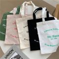 Women Canvas Shopping Bag Paris Letters Print Shoulder Bag Eco Cotton Linen Shopper Bags Cloth Fabric Handbag Tote For Girls. 