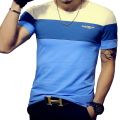 Summer Men's T Shirt Casual Patchwork Short Sleeve T Shirt Mens Clothing Trend Fashion Slim Fit -Hop Top Tees Plus M-5XL. 