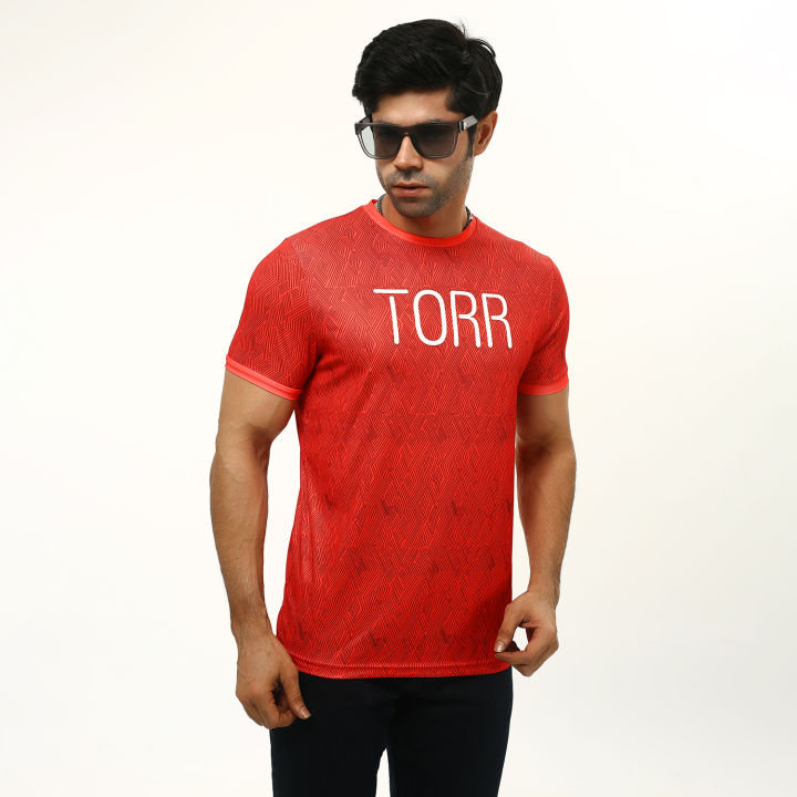 TORR RED 92%POLYESTER ACTIVEWEAR MEN'S S.S T-SHIRT