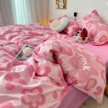 【Factory Store】Xiaohongshu Internet celebrity pastoral style, fresh floral yellow polka dot bed sheets, three or four pieces of bed sheets, one piece of dropshipping. 