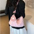 Fold Wrinkle Bag Good Quality Zipper Closure Women Shoulder Bags Pleated Bubbles Handbags for Women.