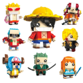 One Piece BrickHeadz Building Blocks Luffy Nami Chopper Sanji Zoro Usopp Ace Franky Brook Robin Brick Figure Toys For Kids Gift. 