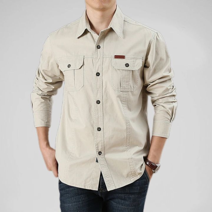 100%25%20Cotton%20Men's%20Shirt%20Solid%20Color%20Multi-Pocket%20High%20Quality%20Cargo%20Shirts%20Fashion%20New%20Outdoor%20Casual%20Long%20Sleeve%20Shirts%20for%20Men%20-%20Image%207