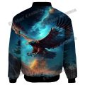 Winter Fashion Men's Bomber Jacket Animal Phoenix Retro Pattern 3D Printed Warm Thick zipper Jacket Unisex Casual Coat FY24. 