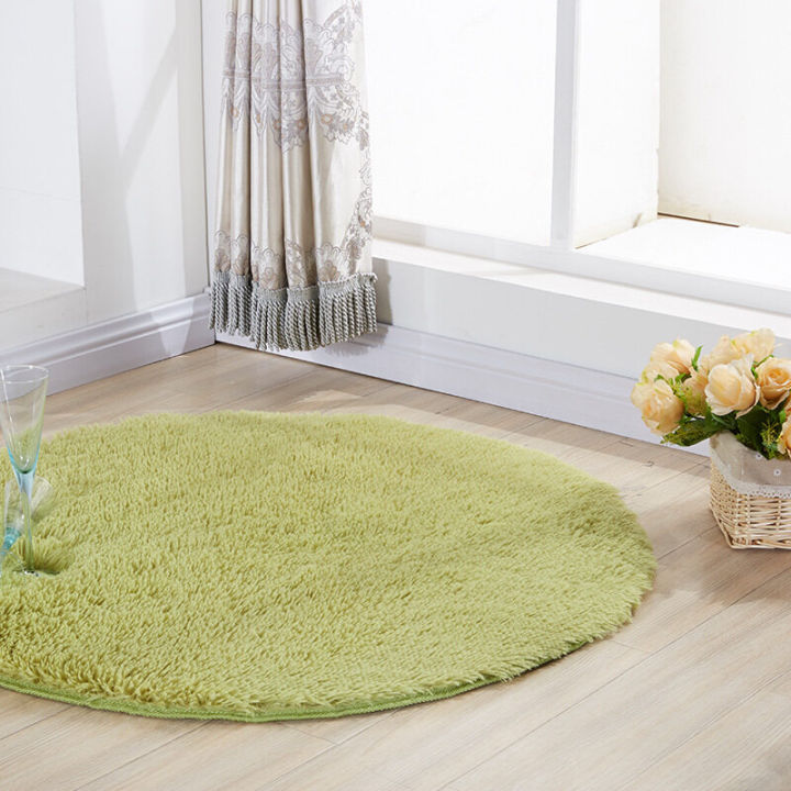 Diameter 40cm Round Carpet for Living Room Plush Rug Children Bed Room Fluffy Floor Carpets Home Decor Rugs Soft Velvet Mat Anti-Slip