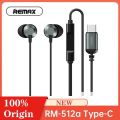 Remax RM-512a Metal Wired Earphone Type-a For Type C Cable Headset in Ear - Headphone. 