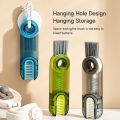 3 in 1 Multifunctional Cleaning Brush Bottle Gap Cleaner Brush 3 in 1 Tiny Bottle Cup Lid Detail Brush kit Straw Cleaner Tools Crevice Cleaning Brush for Water Bottle Nursing Bottle Cups Cover.