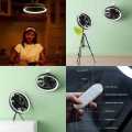 JISULIFE FA17 Rechargeable Fan with LED Light and Table Tripod. 
