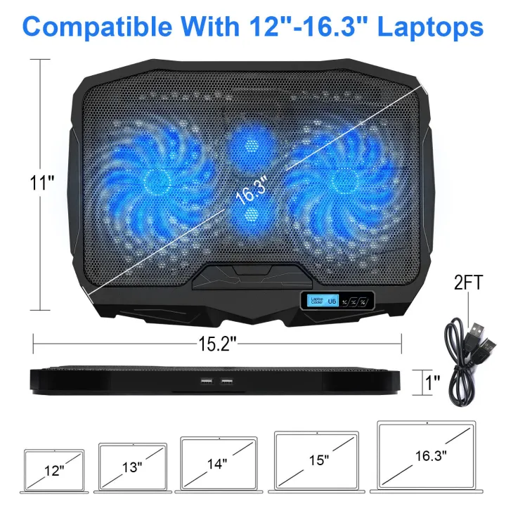TCLP%20S-18%20Laptop%20Cooling%20Pad%204%20Fans%202%20USB%20Ports%20Air%20Cooler%20Blue%20LED%20Lights%20for%2010-16%20Laptop%20Lindaa%20-%20Image%203