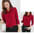 Women Blouse Office Shirt Lapel Long Sleeve Work Wear Korean Slim Formal Tops Single Breasted Elegant Shirt Female Clothing. 